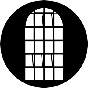 79313 Victorian School Window Rosco Stainless Steel Gobo