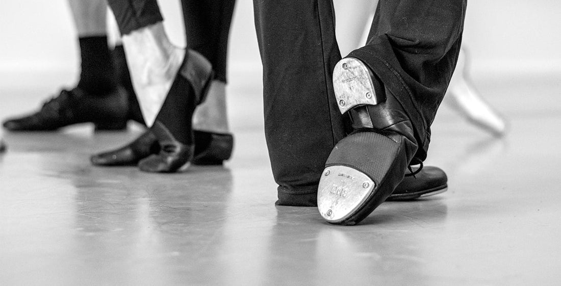 Tap shoes on a Rosco Adagio dance floor