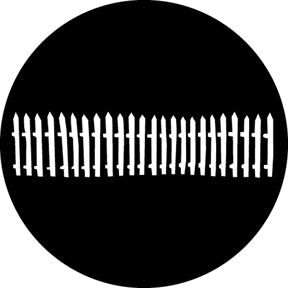 G569 Old White Fence - Rosco GAM Standard Steel Gobo