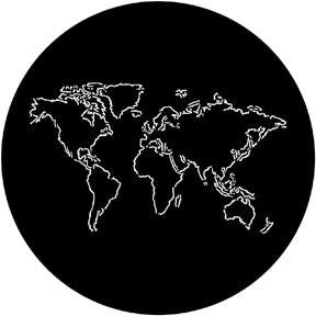 78086 The World Outline  Rosco Stainless Steel Gobo