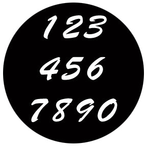 78262 Brush Script Number - Rosco Standard Steel Gobo