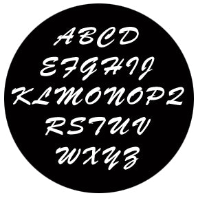78264 Brush Script Capital - Rosco Standard Steel Gobo