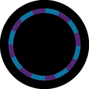 84413 Purple/Teal Color Swirl - Rosco Colour Glass Gobo