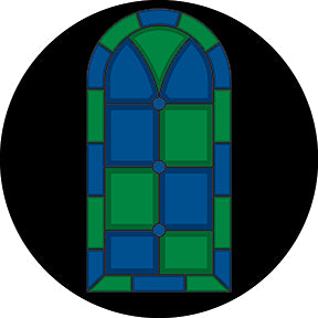 86796 Art Nouveau Window Blue Green - Rosco Colour Glass Gobo
