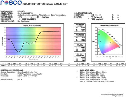 R3411 Rosco Cinegel - Roscosun 3/4 CTO